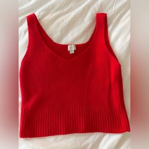 A New Day Red Knit Tank Top | Soft Sweater Crop | Size S